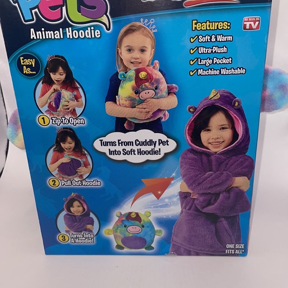 Huggle Pets Hoodie NIB Rainbow Unicorn Animal Hoodie - Picture 5 of 5